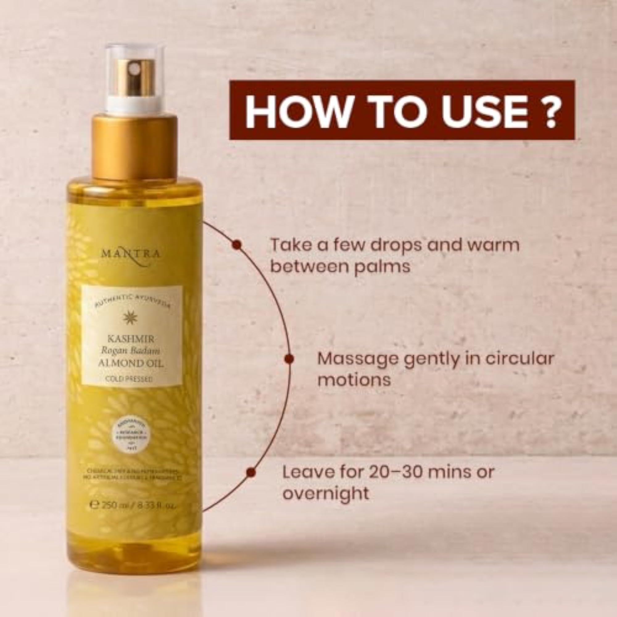 Authentic Ayurveda Kashmir Rogan Badam Almond Oil, 250 ml